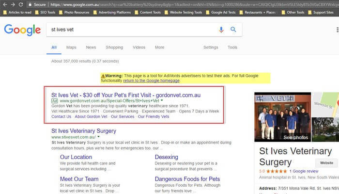 Utilised Google Ads to promote GVH’s special offer and acquire new clients