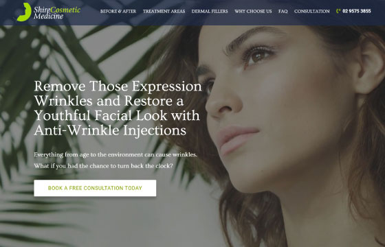 shire cosmetic clinic landing page