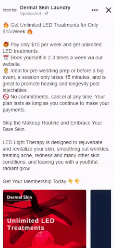 Led Therapy Facebook Feed Ad 