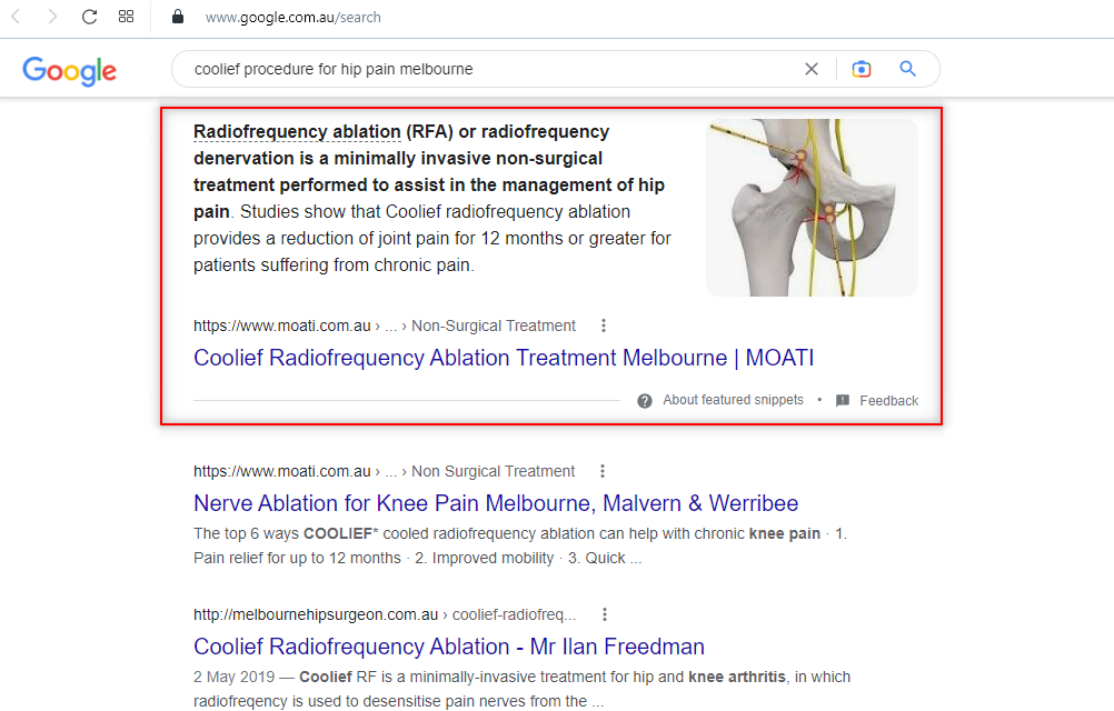 coolief procedure for hip pain melbourne