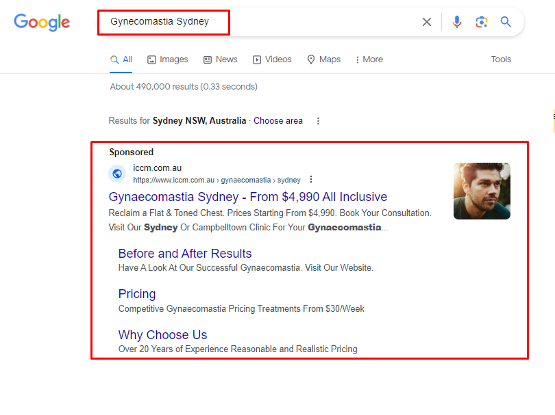 Google Ads Gynaecomastia Sydney (1)