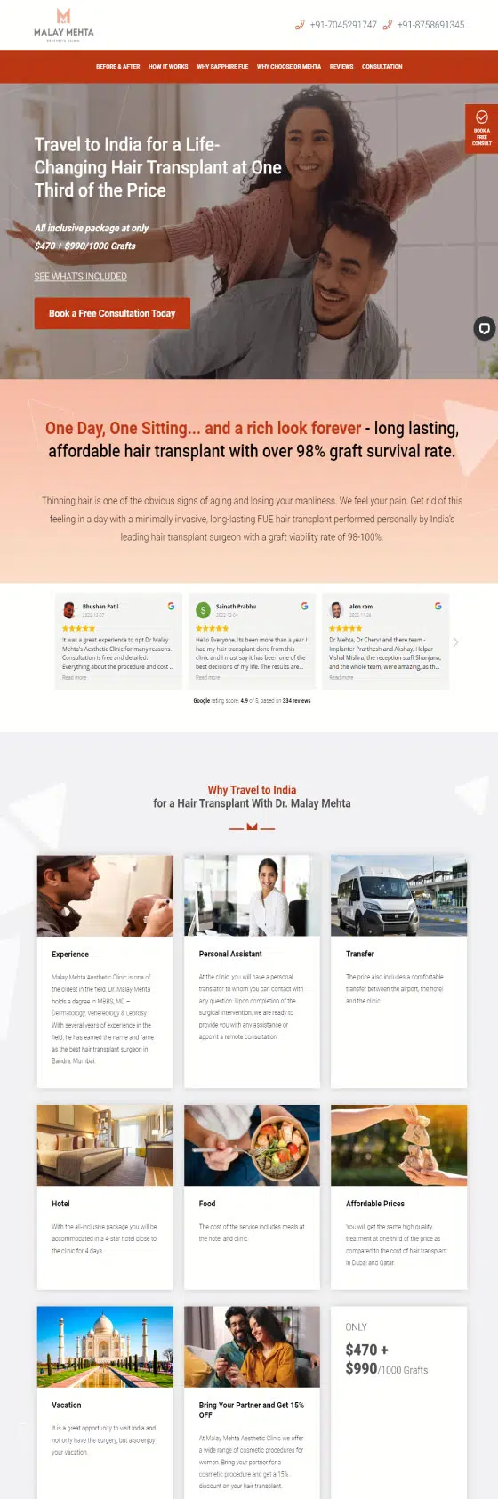 dr malay mehta landing page