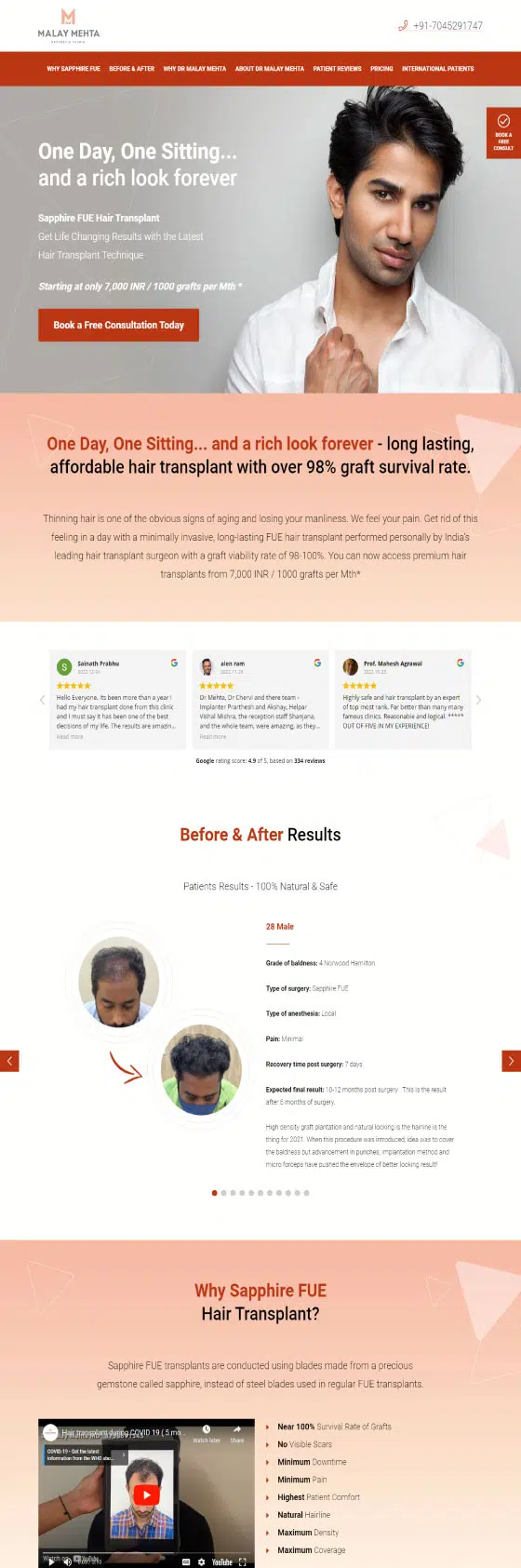 dr malay mehta landing page