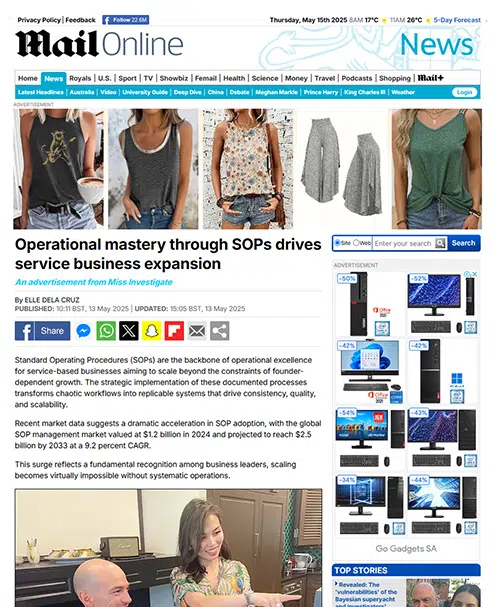 Operational mastery through SOPs drives service business expansion