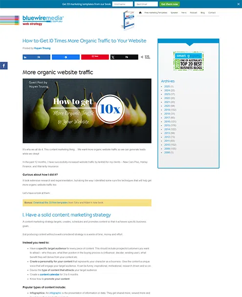 How to Get 10 Times More Organic Traffic to Your Website