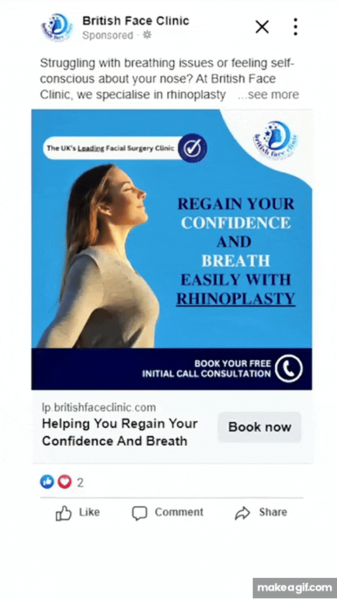 British Face Clinic Rhinoplasty Facebook Advertising