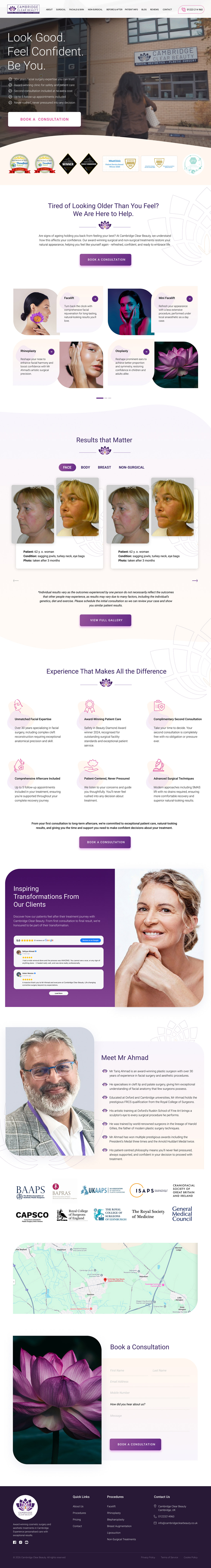 Homepage For Cambridge Clear Beauty By OMD