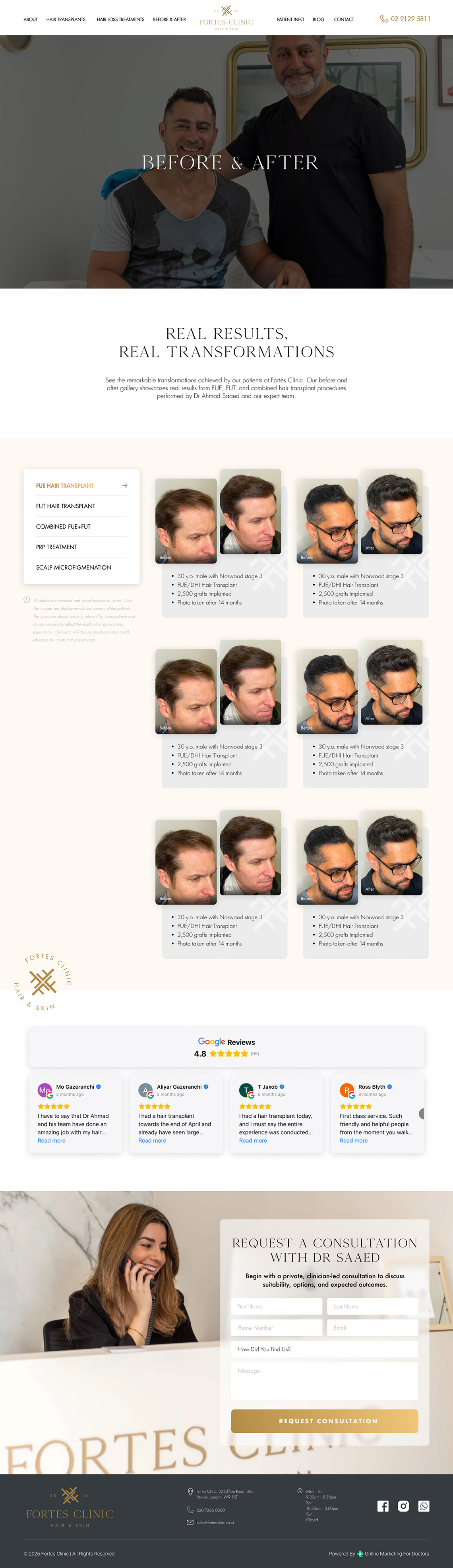Before & After For Fortes Clinic by OMD