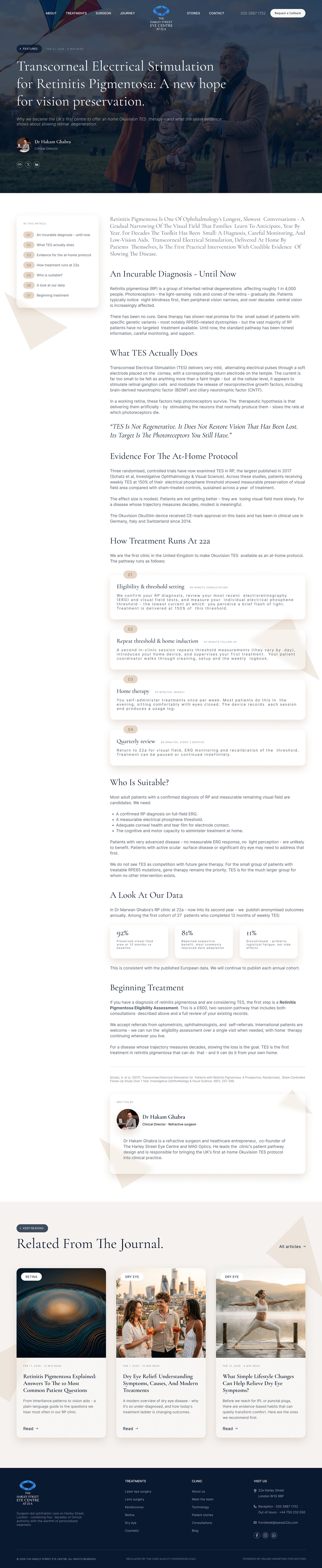 Blog Post for Harley Street Eye Centre by OMD