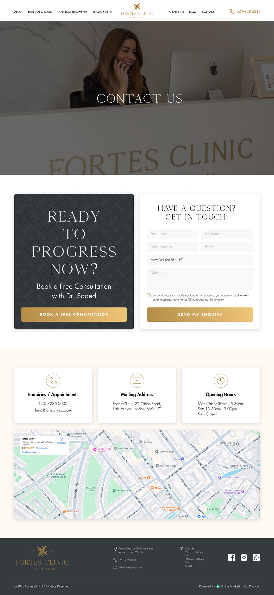 Contact Us For Fortes Clinic by OMD