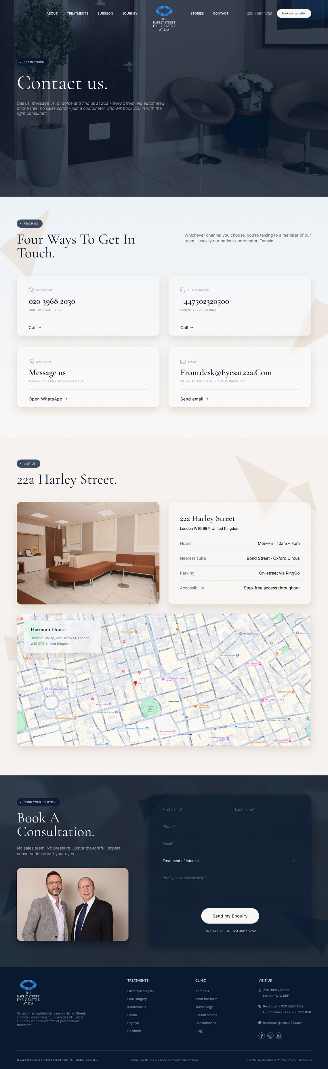 Contact us for Harley Street Eye Centre by OMD