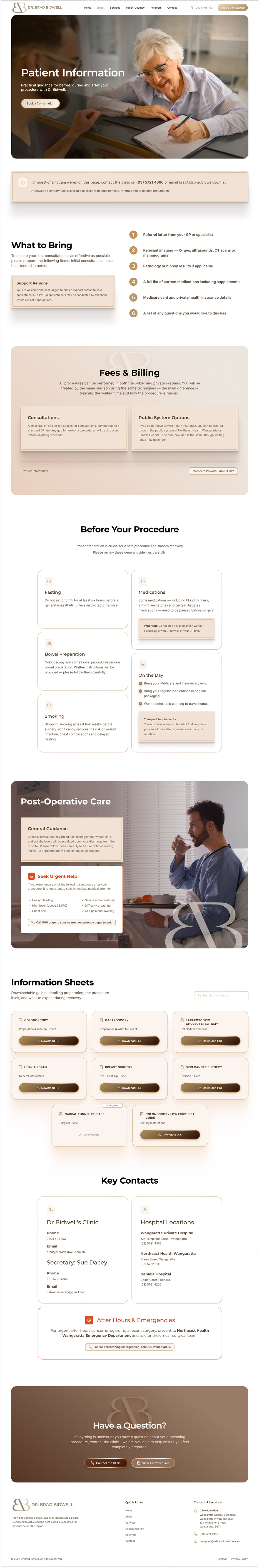 Dr Brad Bidwell Patient Information by OMD