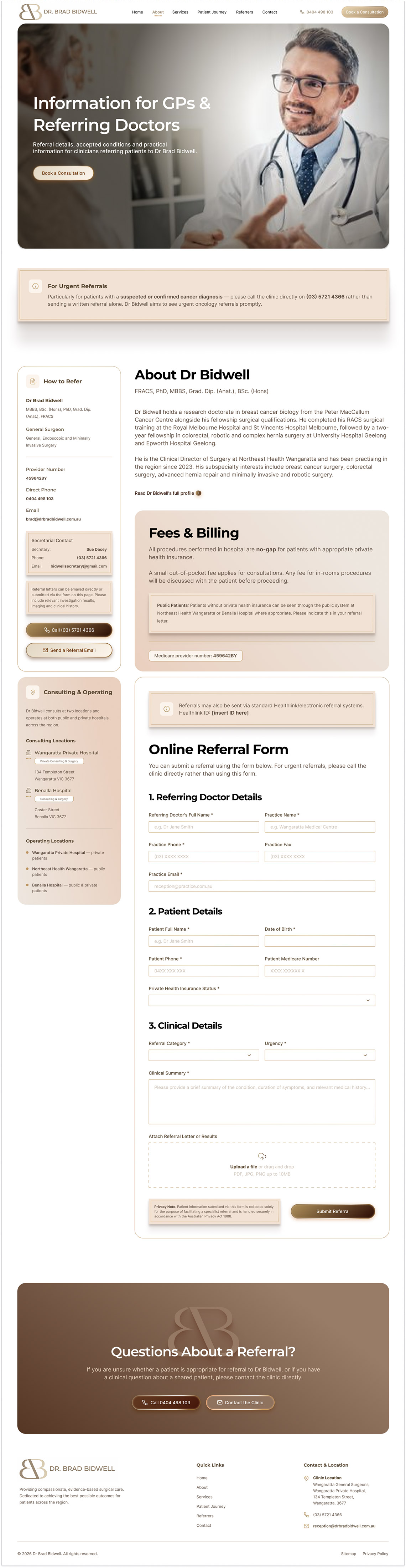 Dr Brad Bidwell Referral Information by OMD