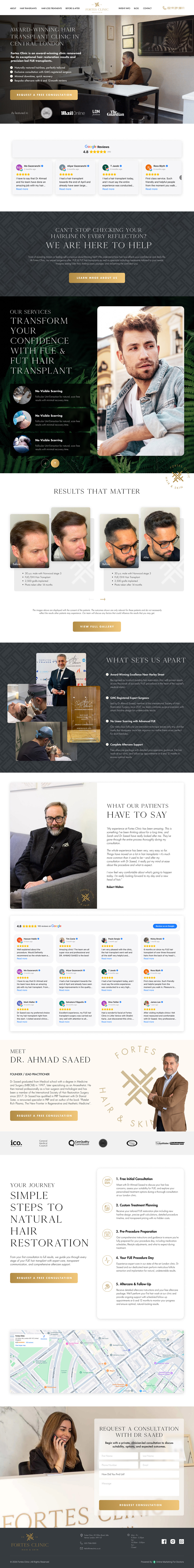Homepage For Fortes Clinic by OMD