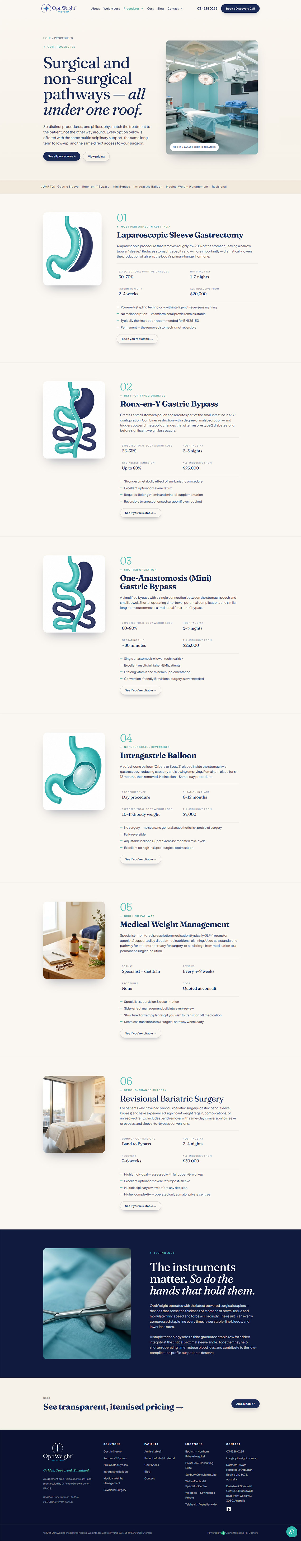 Optiweight Procedures
